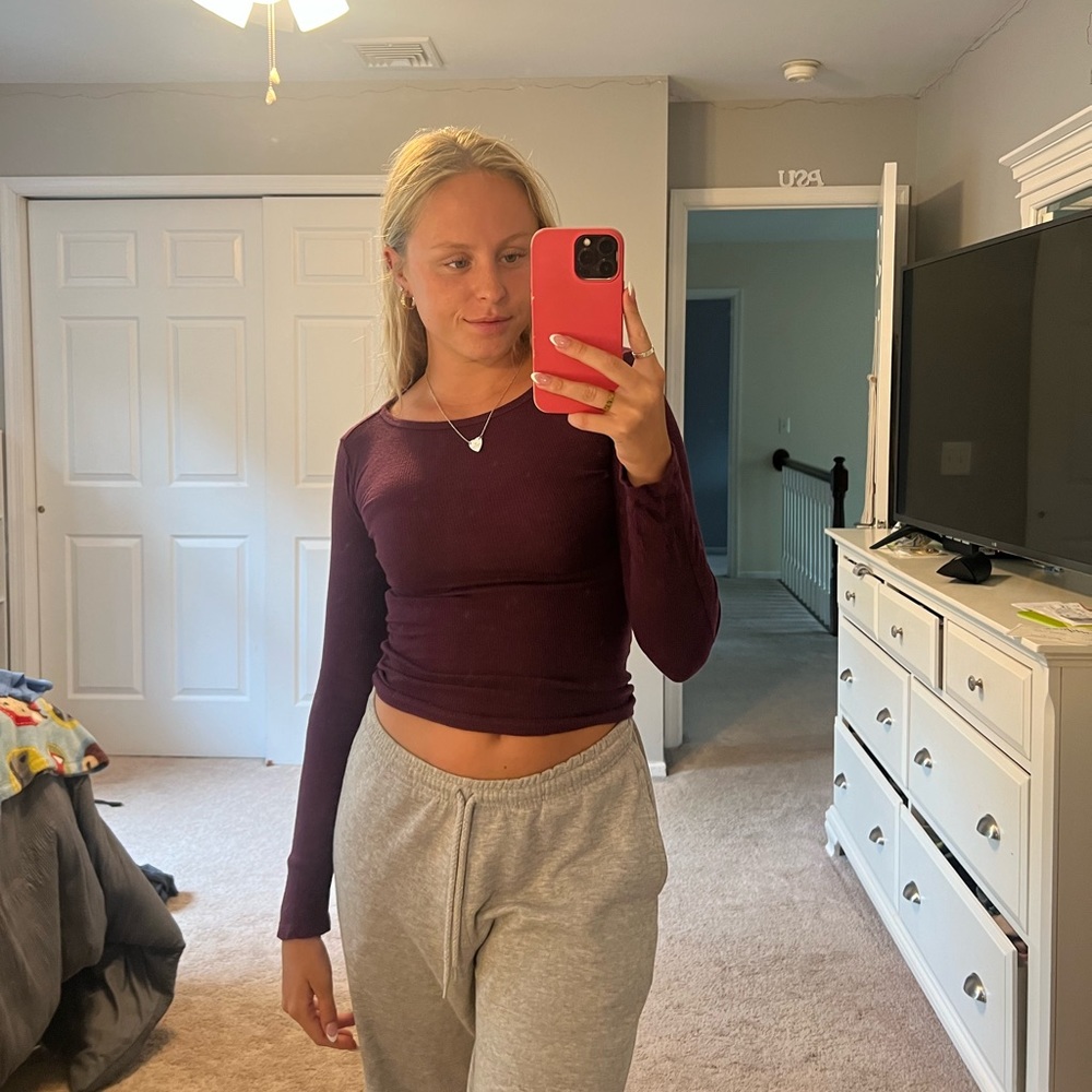 Purple long sleeve shirt